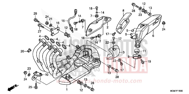 ABGAS-SCHALLDAEMPFER von Hornet ABS MAT PEARL COOL WHITE (NHB44) von 2013